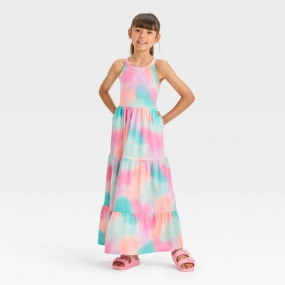 Image of Girls' Tie-Dye Knit Maxi Dress - Cat & Jack™ M