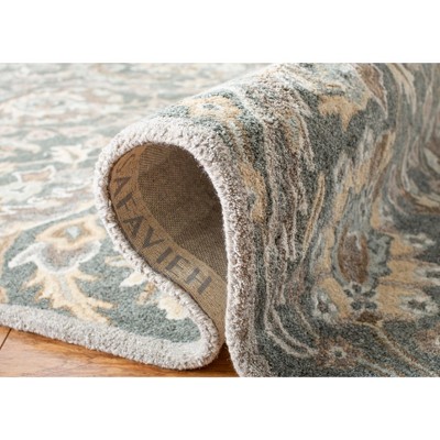 Bella Grey and Multi 5' x 5' Square Hand-Tufted Wool Rug