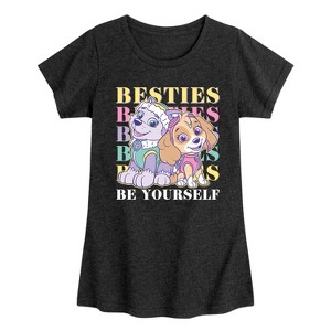 Girls' - Paw Patrol - Everest and Skye Besties Be Yourself Fitted Short Sleeve Graphic T-Shirt - 1 of 4