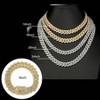 2 Piece Cuban Link Chain Men's Iced Out Miami Necklace Bracelet Silver Bling Hip Hop Jewelry for Men Women - 2 of 4