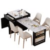 YOOCOZZ Modern Rolling Kitchen Island with Wood Grain Extendable Dining Table, Large Storage Space and Built-in Power Outlets - 2 of 4
