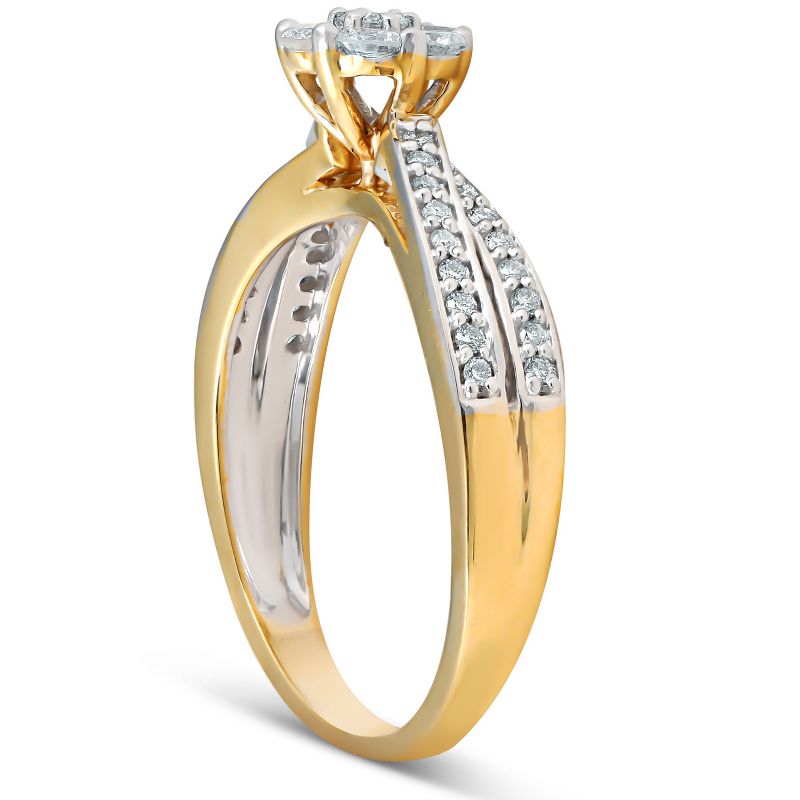 Pompeii3 1/2 Ct Diamond Engagement Crossover Infinity Band 10k Yellow Gold, 3 of 5