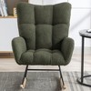 NicBex Teddy Nursery Rocking Chair with Pocket,Upholstered Glider Accent Chair  for Living Room,Bedroom,Balcony,Dark Green - 2 of 4
