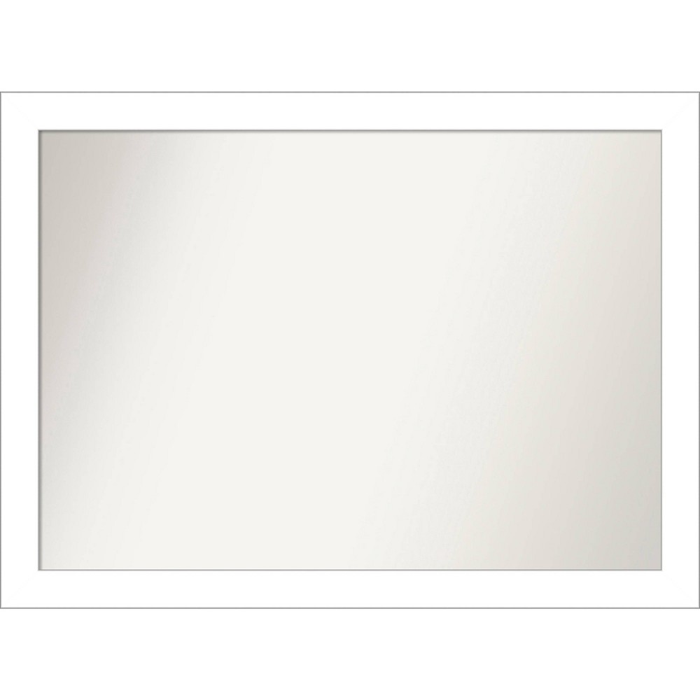 Photos - Wardrobe 42" x 31" Non-Beveled Wedge White Bathroom Wall Mirror - Amanti Art: Modern Design, Polystyrene Frame