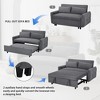 DOMETOUR Modern 57.5 Inch Pull-out Sofa Bed Convertible Sleeper for Living Room Bedroom, Futon Loveseat Couch with 2 Pillows and USB Ports - 4 of 4