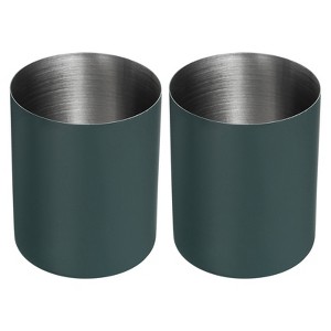 Unique Bargains Desk Stainless Steel Pencil Holders Makeup Brush Holder 2 Pcs - 1 of 4