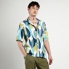 Campus Sutra Men Men's Indigo Blue Oversized Abstract Curves Shirt - 3 of 4