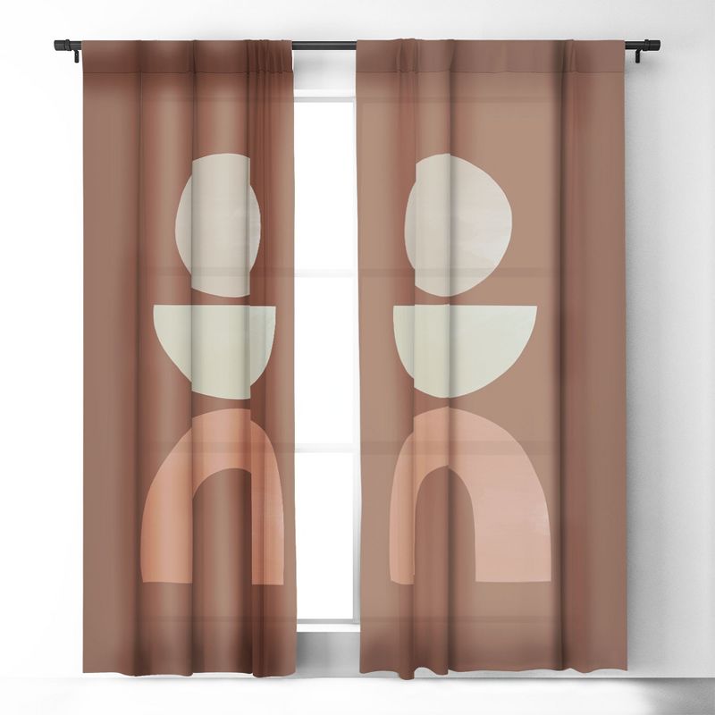 Bohomadic.Studio Boho Geometrics in Terra and Pink 50" x 84" Single Panel Room Darkening Window Curtain - Society 6, 2 of 5
