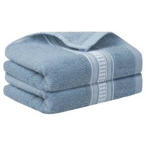 Unique Bargains Comfort and Quick Drying Plaid Pattern Hand Towel for Bathroom Travel Camp 2 Pcs - 1 of 4