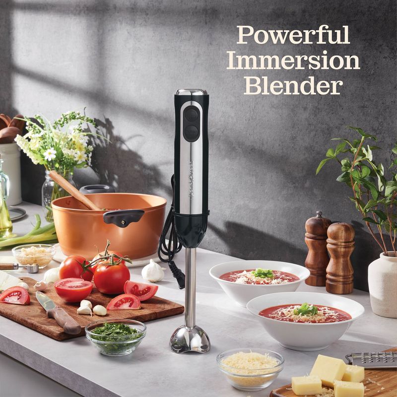 Peach Street Electric Immersion Blender Handheld, 500W Turbo Mode, Hand Kitchen Blender Stick for Soup, Smoothie, Puree, Baby Food, Stainless Steel, 2 of 12