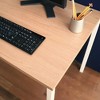Vynxaria Harry Contemporary Wood & Metal Computer Desk in Oak - Durable & Eco-Friendly Design - 3 of 4