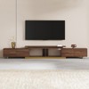 LOVSON 63.4'‘ to 94.5’' Expandable Stainless Steel Pedestal Entertainment Center, with 4 Drawers & 2 Open Shelf ,for Living Room Media Console - 2 of 4