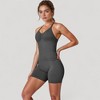 Anna-Kaci Active Women's Seamless Padded Cami Tank Top with Ruched Front Detail and Adjustable Halter Straps - 3 of 4