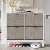 Garvee Shoe Storage Cabinet with 2/3/4 Flip Drawers,Farmhouse Fluted Shoe Organizer,Freestanding Hidden Slim Narrow Shoe Rack for Entryway,Foyer - 3 of 4