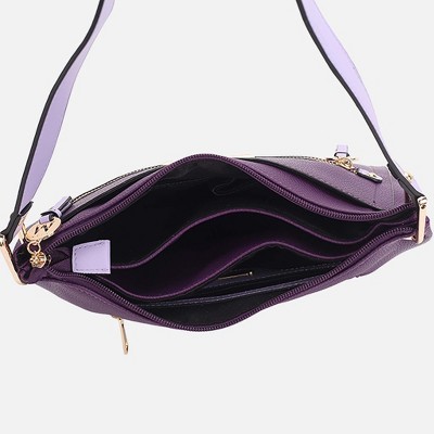MKF Collection Shoulder Bag Vegan Leather Top Handle Removable Crossbody Strap, Aliyah | MKF Collection by Mia K - Purple Lavender — фото 7