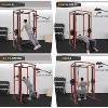 Power Cage, 1600LBS Power Rack with Smith Machine & LAT Pulldown - Multi-Functional Home Gym Squat Rack 21 Attachments Dip Bars J-Hooks - 2 of 4