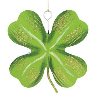 Round Top Collection Mini Four Leaf Clover Charm  -  One Metal Framed Print 8.5 Inches -  St. Patrick's Day Irish Luck  -  V19071  -  Metal  -  Green