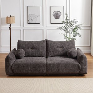 NicBex Couches for Living Room 90" Loveseat Sofa Couch Lamb's Wool Upholstered 2-seater Sofa with 2 Cushions and 2 Ball Pillows - 1 of 4