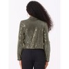 Allegra K Women's Sparkly Open Front Sequin Party Cropped Blazer - image 3 of 4