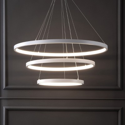 White 3-Tier LED Halo Chandelier