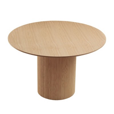 NicBex Round Coffee Table,Mid-Century Center Table for Living Room,Dining Room,Bedroom,Brown