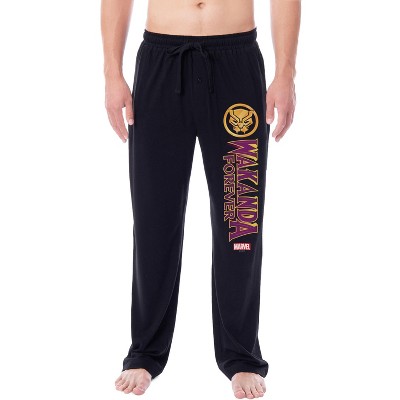 Marvel Comics Mens' Black Panther Wakanda Forever Sleep Pajama Pants Black