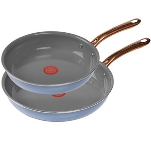 T-fal 8.5" & 11" Ceramic Nonstick Frypan set , Preserve Ceramic, Ocean Blue - 1 of 4