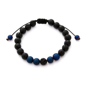 Plantlife Aromatherapy Bracelet - Adjustable Cobalt Aura Druzy Quartz & Lava Rock, Natural Stone Jewelry for Essential Oil Diffusion - 1 of 1