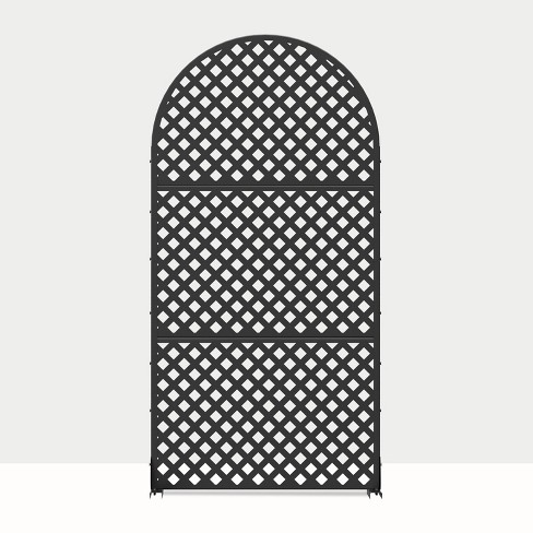 PexFix 72 in. H x 35 in. W Arched Outdoor Metal Privacy Screen in Black - image 1 of 4