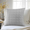 N Natori Super Soft Crushed Microfiber Quilted Euro Sham with Hidden Zipper Closure Grey - 2 of 3