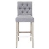 WestinTrends 29" Upholstered Linen Fabric Tufted Bar Stool Chair - 3 of 4