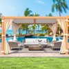EROMMY 11x13ft Louvered Pergola with Adjustable Rainproof Roof, Wood Grain Outdoor Aluminum Pergola for Patio, Lawn & Garden - 3 of 4