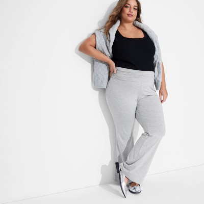 Women's Mid-Rise Foldover Flare Pants - Wild Fable™