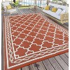 Coucheta Outdoor Rug Reversible Waterproof Patio Rug for Camping, Picnic & Backyard - Grey White Geometric Design, Multi-Color & Size - 2 of 4