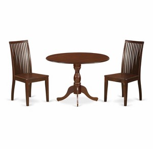 3-Piece Mahogany Finish Solid Wood Top - Dining Room Set  - Seats 4 - 1 of 4