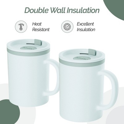 Copco 16oz White and Gray Plastic Insulated Desk Mug Set