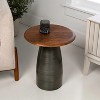 JONATHAN Y Otto 18" Modern Rustic Round Wood/Metal Accent Table - 2 of 4