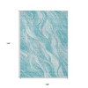 Teal Blue Aqua And Ivory Abstract Washable Indoor Outdoor Area Rug - 3 of 4
