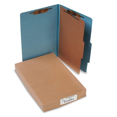 Acco Pressboard 25-Pt Classification Folders Legal 4-Section Sky Blue 10/Box 16024