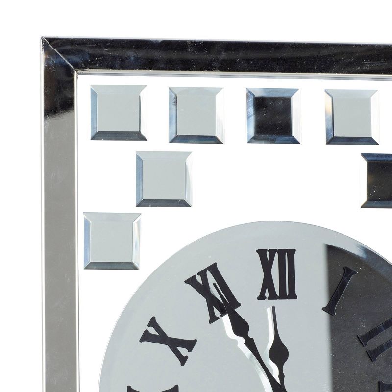 42&#34;x13&#34; Glass Beveled Mirrored Wall Clock Silver - Olivia &#38; May, 3 of 8