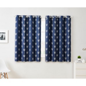 HLC.ME Arrow Printed Privacy Energy Efficient Room Darkening Grommet Window Curtain Drape Panels, Set of 2 - 1 of 4