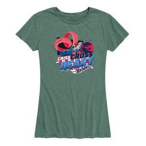 Women's - Hot Wheels - Criss Cross Heart Short Sleeve Graphic T-Shirt - 1 of 4