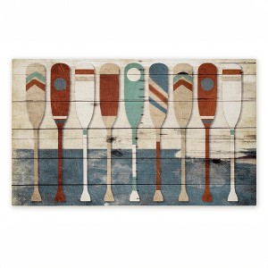 Stupell Industries Various Rustic Oars Patterns Printed Outdoor Door Mat, design by Milli Villa, 18"x30" - 1 of 4