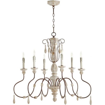 Quorum Lighting La Maison 36 6-Light Chandelier, Manchester Grey/Rust