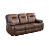 MAYEERTY Reclining Sofa, 3-Seat Breathable Leather Recliner with Reversible Coffee Table for Living Room, Brown - 4 of 4