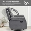 CAVINAS Rocker Swivel Recliner Small Sofa,Adjustable Single Sofa with Smooth Reclining Handle,Recliner Adults Couch for Small Spaces,Bedroom - 4 of 4