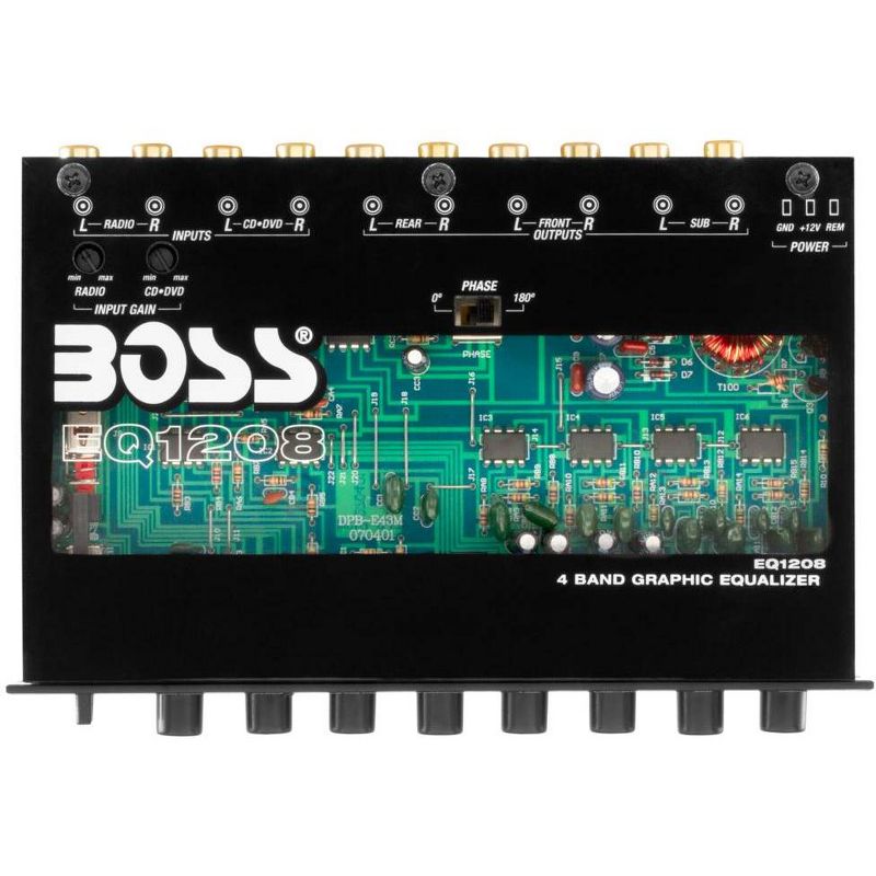 NEW BOSS EQ1208 4-Band Preamp Car Audio Equalizer w/ Subwoofer Sub Output EQ Out, 2 of 7