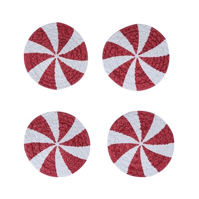 Split P Peppermint Candy Braided Coasters Set Of 4