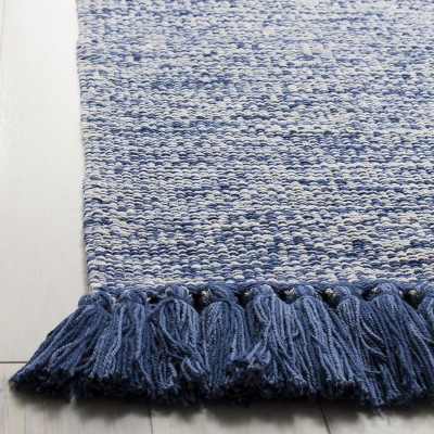 Coastal Breeze Blue Hand-Woven Cotton 8' x 10' Area Rug