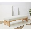 Sharyn Boucle & Wood Bench - SFV5113 - Ivory/Natural - Safavieh Couture - 2 of 4